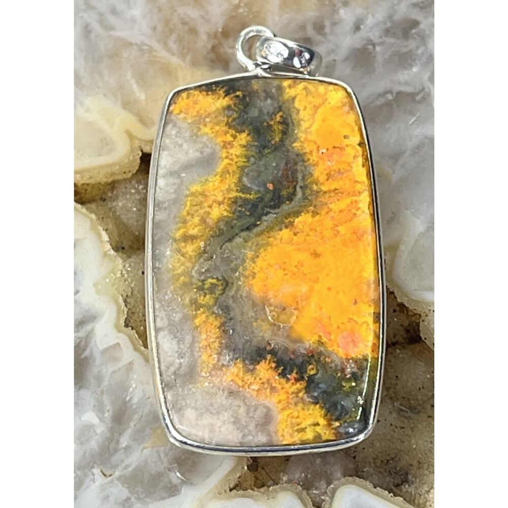 Sterling Silver Bumblebee Jasper Southwestern Pen… - image 6